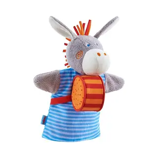 Haba Klankhandpop Ezel 33 Cm Grijs/blauw