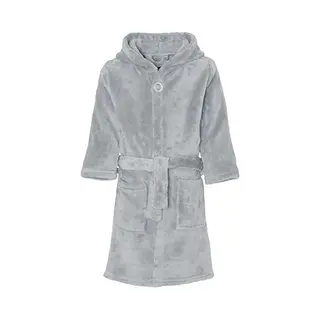 Playshoes Unisex Kinder Fleece-Bademantel Morgenmantel, Grau, 134/140