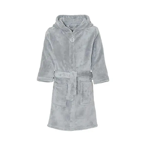 Playshoes Unisex Kinder Fleece-Bademantel Morgenmantel, Grau, 134/140 thumbnail