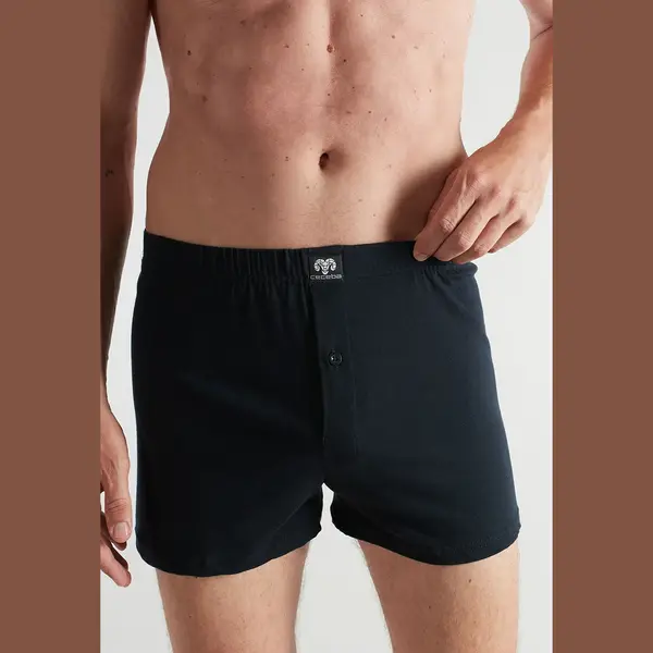 Ceceba Set Van 2 Boxershorts Voor Heren, Katoen, Gestreept Patroon, Marineblauw/rood, Zwart. thumbnail