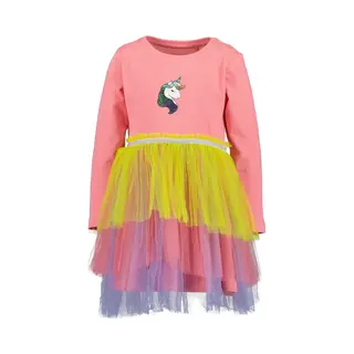 Blue Seven Jurkje Blue Seven Unicorn Rainbow Roze Kids & Kind Meisjes Roze - Maat, 122