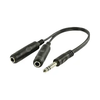 Transmedia 6, 35mm Jack (m) - 2x 6, 35mm Jack (v) Stereo Audio Splitter Kabel - 0, 20 Meter