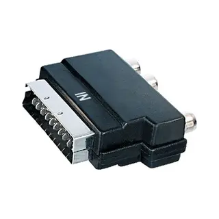 Transmedia Scart In (m) - Composiet 3RCA (v) Adapter / Zwart