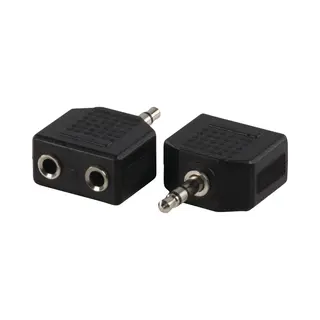 Transmedia 3, 5mm Jack Naar 2x 3, 5mm Jack Stereo Audio Splitter / Zwart