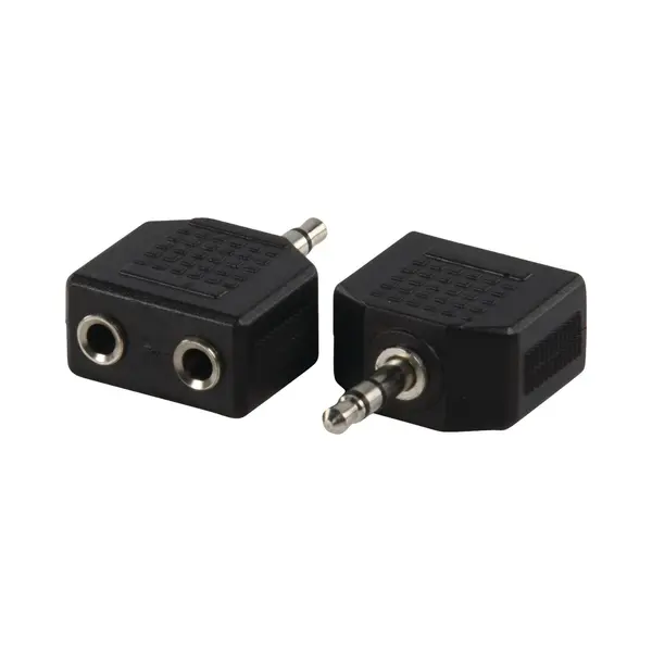 Transmedia 3, 5mm Jack Naar 2x 3, 5mm Jack Stereo Audio Splitter / Zwart thumbnail
