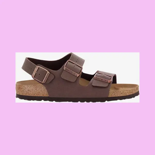 Birkenstock Milano Ladies Brown Nubuck Womens Flat Sandals 63450323 In A Plain Man-made In Size 38 thumbnail
