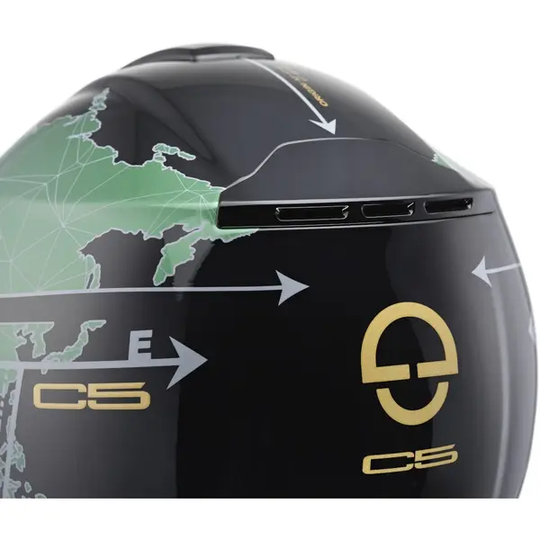 Schuberth C5 Systeemhelm Globe Glans Zwart Groen - Maat 65 thumbnail