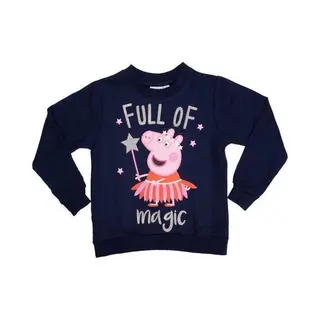 Peppa Pig Sweatshirt - Met Glitterprint - Donkerblauw - Maat 122/128