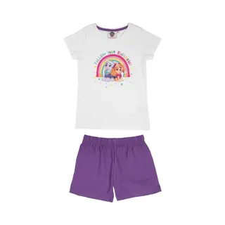 Paw Patrol Pyjama / Shortama - Wit / Paars - Katoen - Maat 98/104