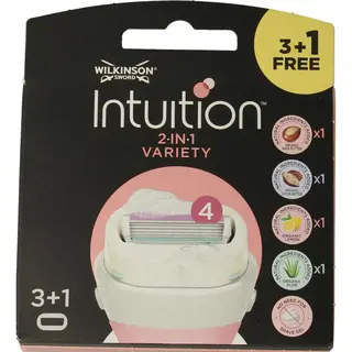 Wilkinson Sword Intuition Ultra Moisture Women's Blade Refills Pack Of 3 Plus 1 Free Enriched With Shea Butter