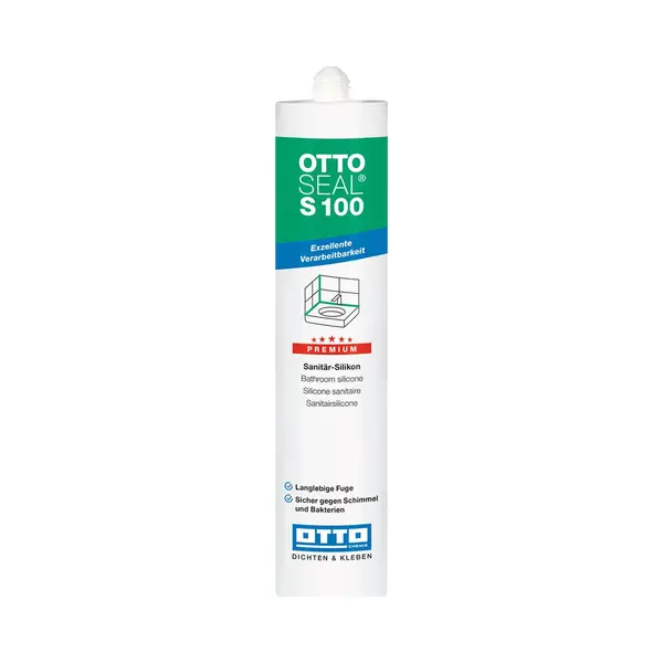Ottoseal S 100 Premium-Sanitär-Silikon 300ml C08 Jasmin – Sicher Gegen Schimmel & Ideal Für Bad, Küche & Wohnbereich – Hervorragend Glätt- & thumbnail
