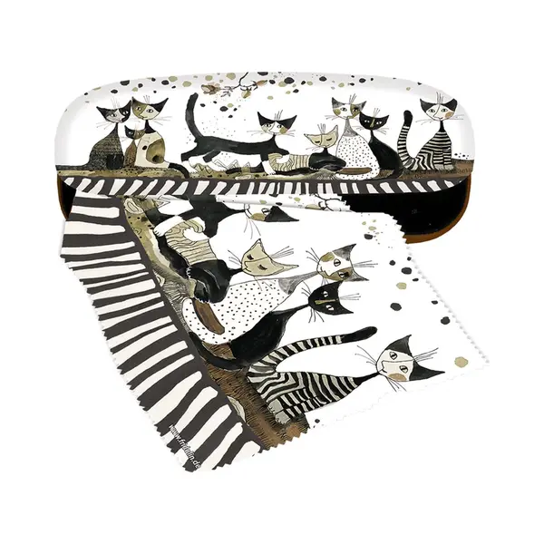Fridolin Brillenetui Set Hardcase Cats Sepia Rosina Wachtmeister Brillenetui Mit Brillenputztuch thumbnail