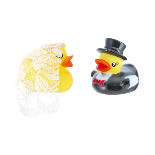 Cepewa Bruidegom En Bruid Badeendjes Set - Rubber - 5 Cm - Huwelijk/bruiloft Cadeau - Trouwen - Speelgoed Eendjes thumbnail