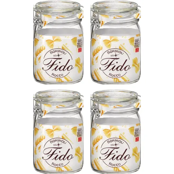 Bormioli Rocco Weckpotten Fido 11 X 11 Cm / 1 Liter - 4 Stuks thumbnail