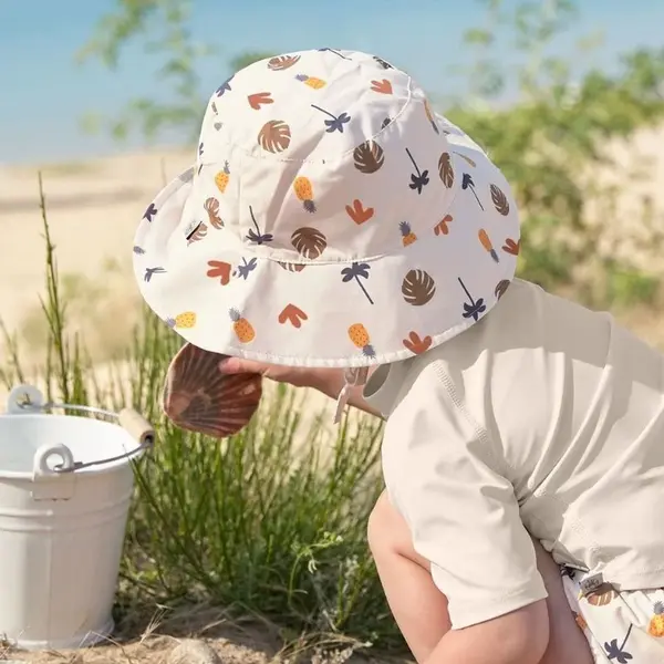 LÄSsig Baby Kinder Sonnenhut Strandhut Sommerhut Sonnenschutz Kinderhut Babymütze Wendbar Atmungsaktiv Uv-Schutz 80/Sun Protection Bucket Hat thumbnail
