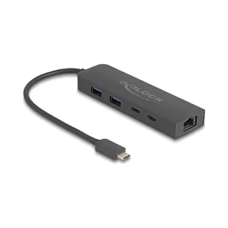 DeLOCK 64110 interface hub Usb 3.2 Gen 2 (3.1 Gen 2) Type-C 10000 Mbit/s Zwart