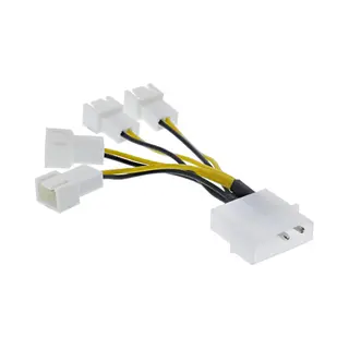 InLine Lüfter Adapterkabel, 4x Lüfter 3pol. an 13,34cm (5,25")