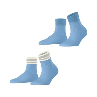 Esprit Damen Socken Retro Glitter Multipack W Sso Baumwolle Gemustert 2 Paar, Blau Light Blue 6541, 35-38