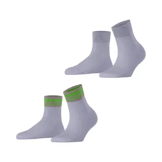 Esprit Damen Socken Retro Glitter Multipack W Sso Baumwolle Gemustert 2 Paar, Blau Blue Fog 6850, 35-38