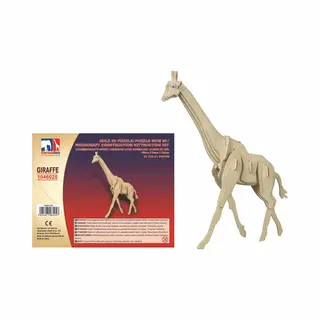 Cornelissen Houten Dieren 3D Puzzel Giraffe - 25 Cm - Speelgoed Bouwpakket - Kinderen