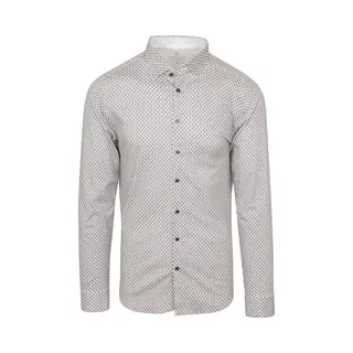 Desoto Overhemd Strijkvrij Full Print Wit - Maat Xxl - Heren - Overhemden Casual