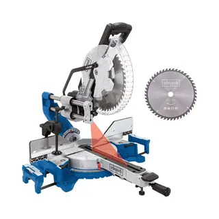 Scheppach Kappsäge HM305SL Mit Laser | 180mm Schnitthöhe | 340mm Schnittlänge | 2000W | Ø305mm Sägeblatt | Softstart & Posaunenauszug |
