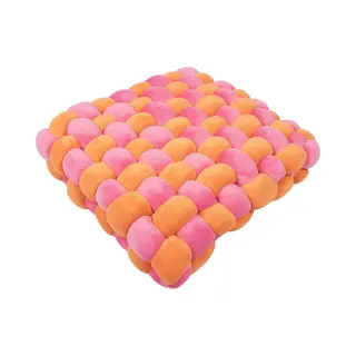 Coockoo Kussen Velvet Vibe Voor Katten 40x40x9.5cm Oranje/roze