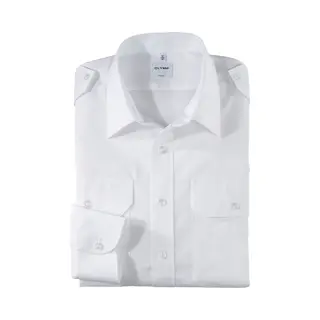 Olymp Piloot Shirt Wit, Effen