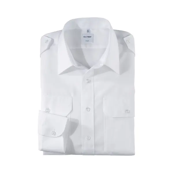 Olymp Piloot Shirt Wit, Effen thumbnail