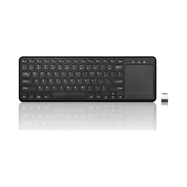 Perixx Periboard-716 Draadloos Toetsenbord Met Touchpad, Ondersteunt Meerdere Apparaten Met Tv, Tablet En Smartphone, Toetsen Type X, Zwart, thumbnail