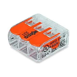 Wago 221-413 klemmenblok 1P Oranje, Transparant