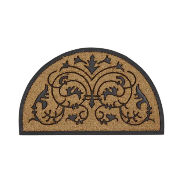 Relaxdays 10016711 door mat Decorative doormat Indoor/outdoor Half-round Black, Brown thumbnail