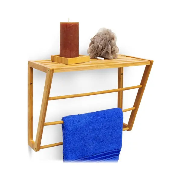 Relaxdays 10019193 Handtuchhalter Wandmontage Holz thumbnail