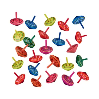 Relaxdays Kreisel Bunte Kreisel Aus Holz 24er Set
