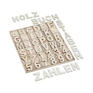 Relaxdays, Houten Letters + Stoffen Letters, 144-delige Houten Letterset