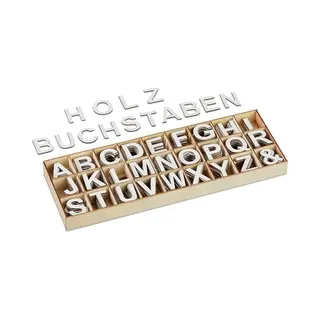 Relaxdays 324 Hoofdletters A Tot Z Hout 3 Cm Kleine Letters Om Te Knutselen, Decoratie, Wit