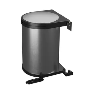 Relaxdays Built-in Kitchen Bin, 12L, Under-Sink, Swinging Trash Can, 37 X 28 X 28.5 Cm, Stainless Steel, Silver/Black