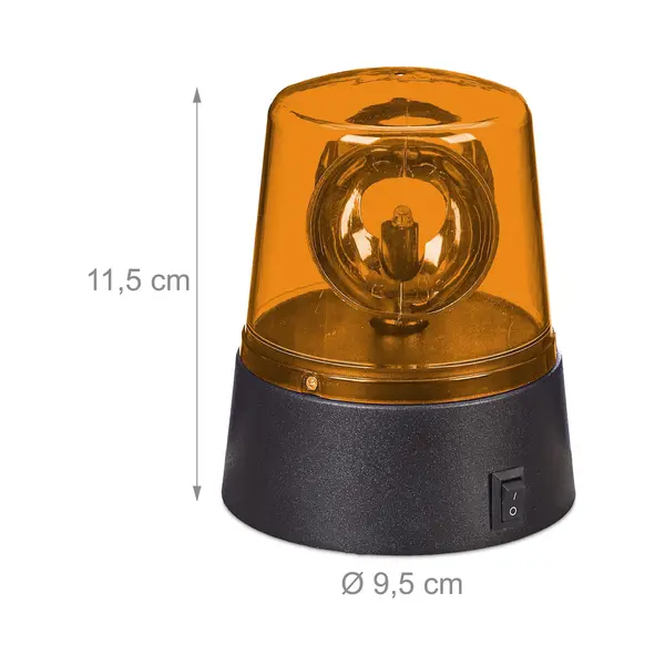 Relaxdays Led Party Lights, Set Of 2, Rotating Reflector, Birthday, Battery Operated, Police Signal, Warning, Orange thumbnail