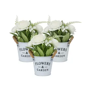 Relaxdays, Kunstmatige Planten, Kunstbloemen (21 cm)