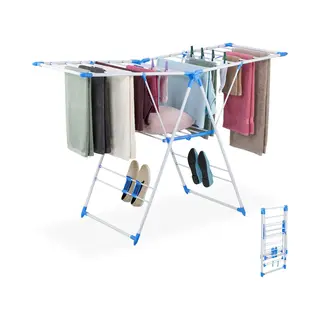 Wasrek Inklapbaar - 99x155x61cm - 4 Houders Voor Schoenen - Staand