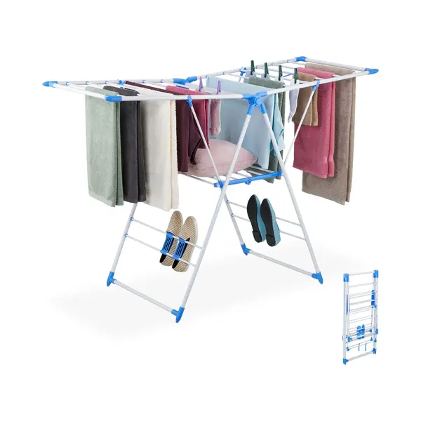 Wasrek Inklapbaar - 99x155x61cm - 4 Houders Voor Schoenen - Staand thumbnail