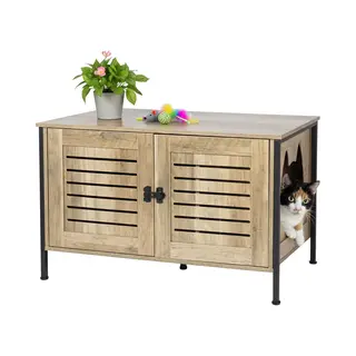 Relaxdays Katzenhaus Katzenschrank Für Katzenklo, Holzoptik