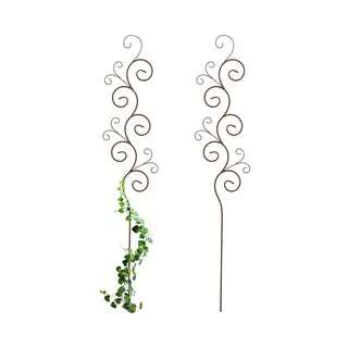 Relaxdays Rankhilfe, 2er Set, Bodenstecker, Hxb, 160 X 30 Cm, Rankgitter Für Kletterpflanzen, Metall, Freistehend, Braun