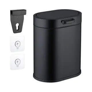 Relaxdays Kosmetikeimer Hängender Mülleimer 5 Liter, Schwarz