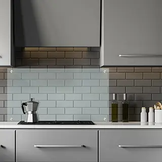 Relaxdays Kitchen Splashback Panel, Safety Glass, Cooker Splatter Guard, 70 X 50 Cm, Wall-Mount, Transparent