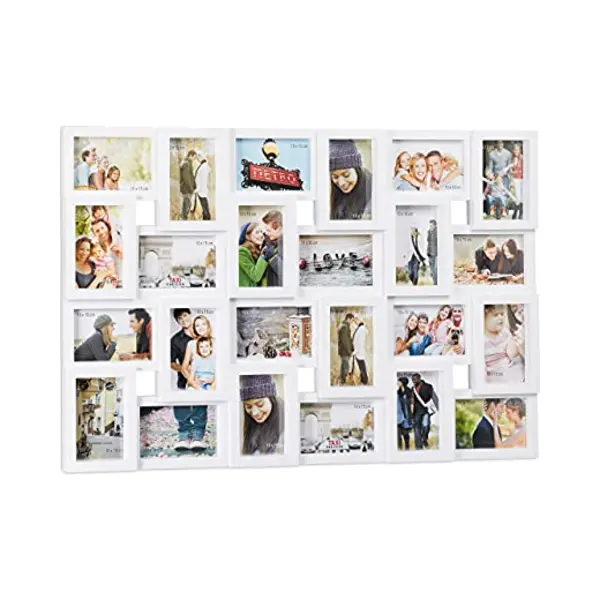 Relaxdays Xxl Fotolijst Kunststof Voor 24 Foto's 10x15 Staand Of Liggend Formaat H X B 57x86 Cm thumbnail
