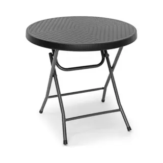 Relaxdays Bastian tuintafel Zwart Rondvormig