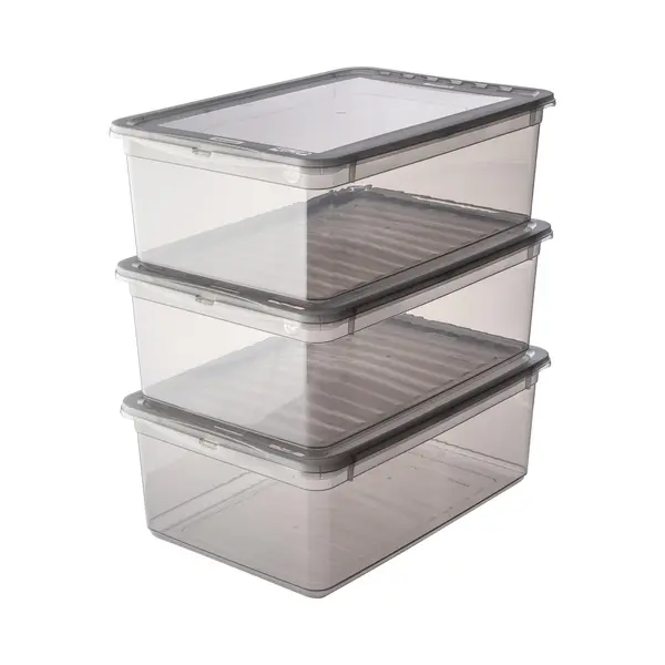 Keeeper Aufbewahrungsboxen-Set , Bea, , 3x 11 L, Crystal-grey thumbnail