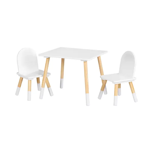 Livarno Home 3 Delig Meubelset Voor Kinderen - Tafel + 2 Stoelen - Wit - Materiaal, Hout thumbnail