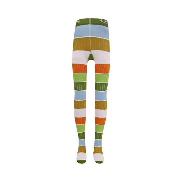 Ewers Mailliot Kindermaat - Banen Groen&Oker&Lichtblauw&Oranje - Rib - Elastisch - Biologisch Katoen (Gots)-134/146 thumbnail